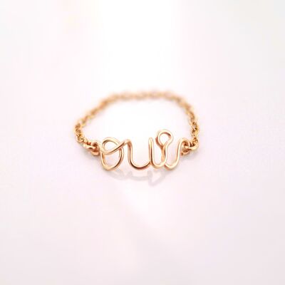 Gold Filled Message Chain Ring