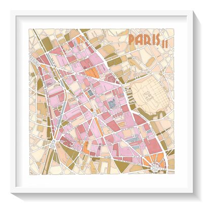 Poster Illustration Map of the 11th arrondissement of PARIS