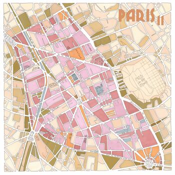 Affiche Illustration Plan du 11ème arrondissement de PARIS 4