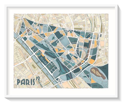 Affiche Illustration du 12ème arrondissement de PARIS