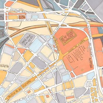 Affiche Illustration du Plan du 19ème arrondissement de PARIS 2
