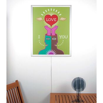 Tableau mural lumineux I LOVE YOU 2