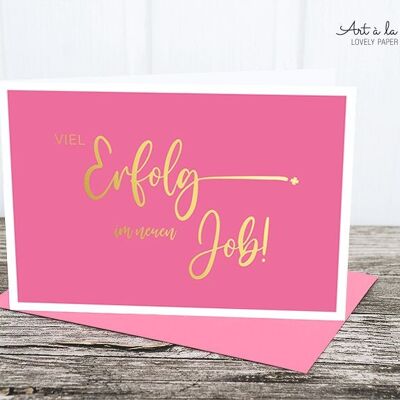 Folding card: success at work, pink