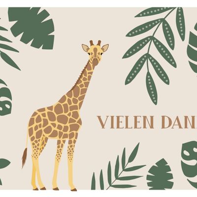 Folding card: Thank you giraffe