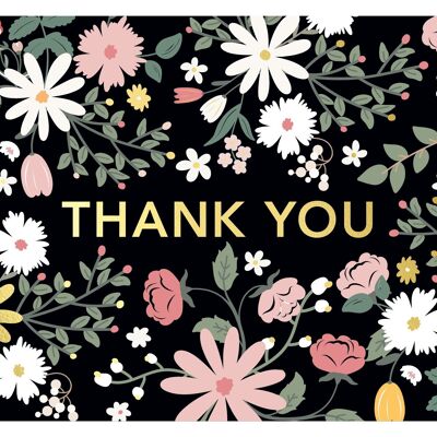 Folding card: Thank you Flowers