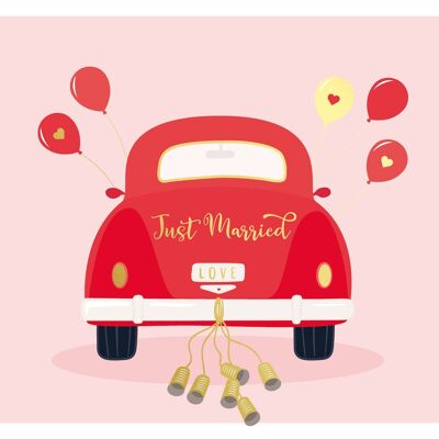 Carte pliante : Voiture Just Married