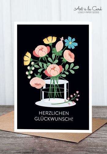 Carte pliante : Bouquet de fleurs HF 2