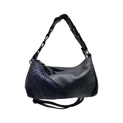 FLORENZA BLUE WASHED LEATHER SHOULDER BAG