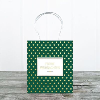 Borsa mini: stelle, verde-oro M
