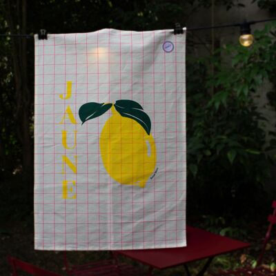 Lemon Tea Towel (made in France) 100% Cotton