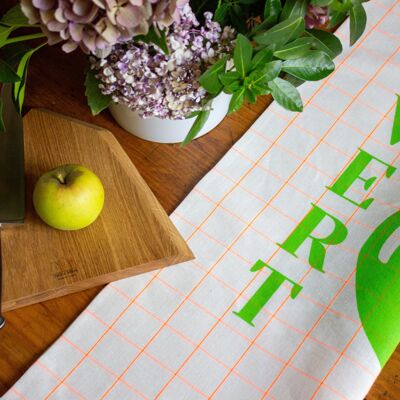 Apple green tea towel (made in France) Cotton