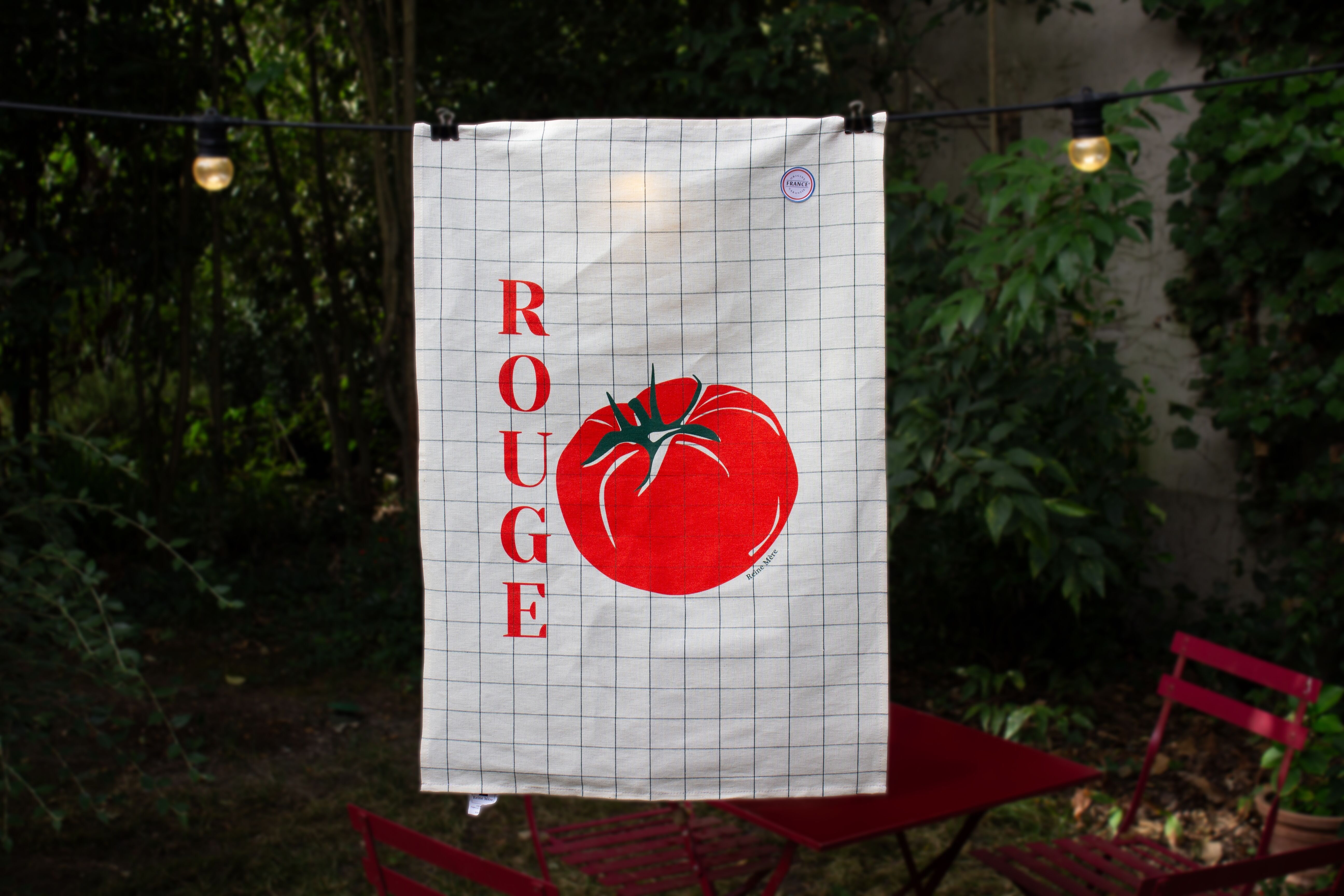 Torchon rouge tomate (made in France) Coton-Lin