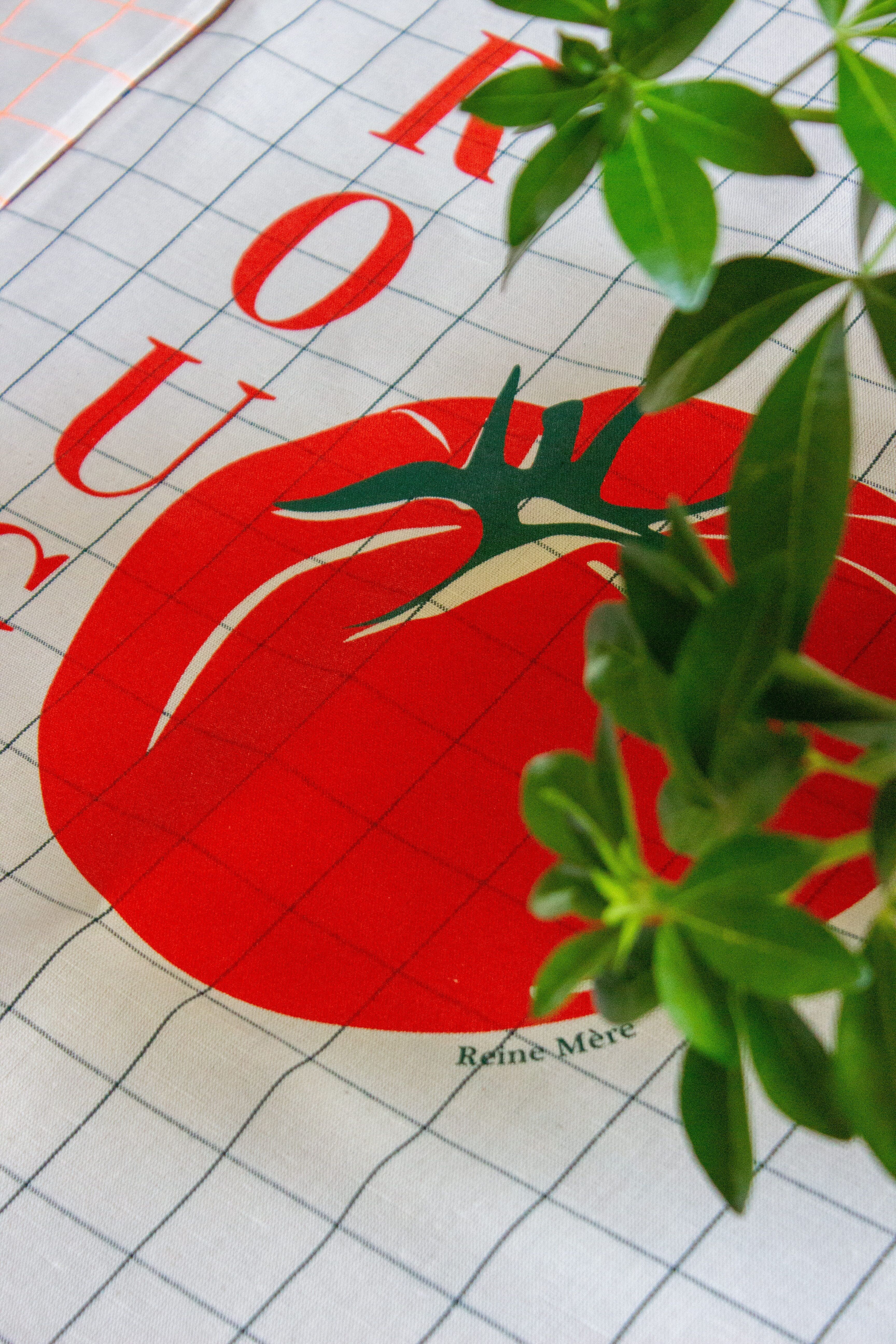 Torchon rouge tomate (made in France) Coton-Lin