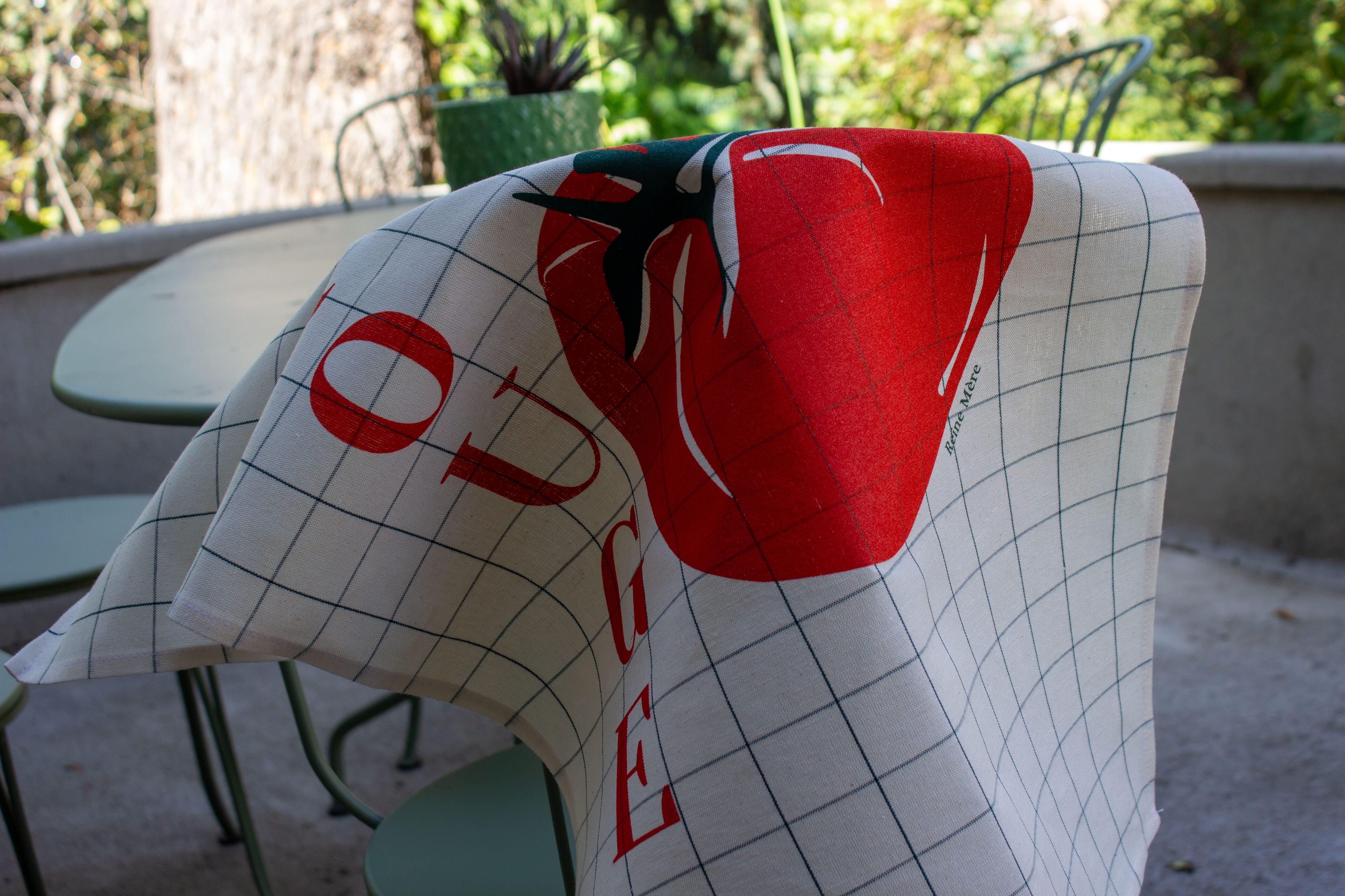 Torchon rouge tomate (made in France) Coton-Lin