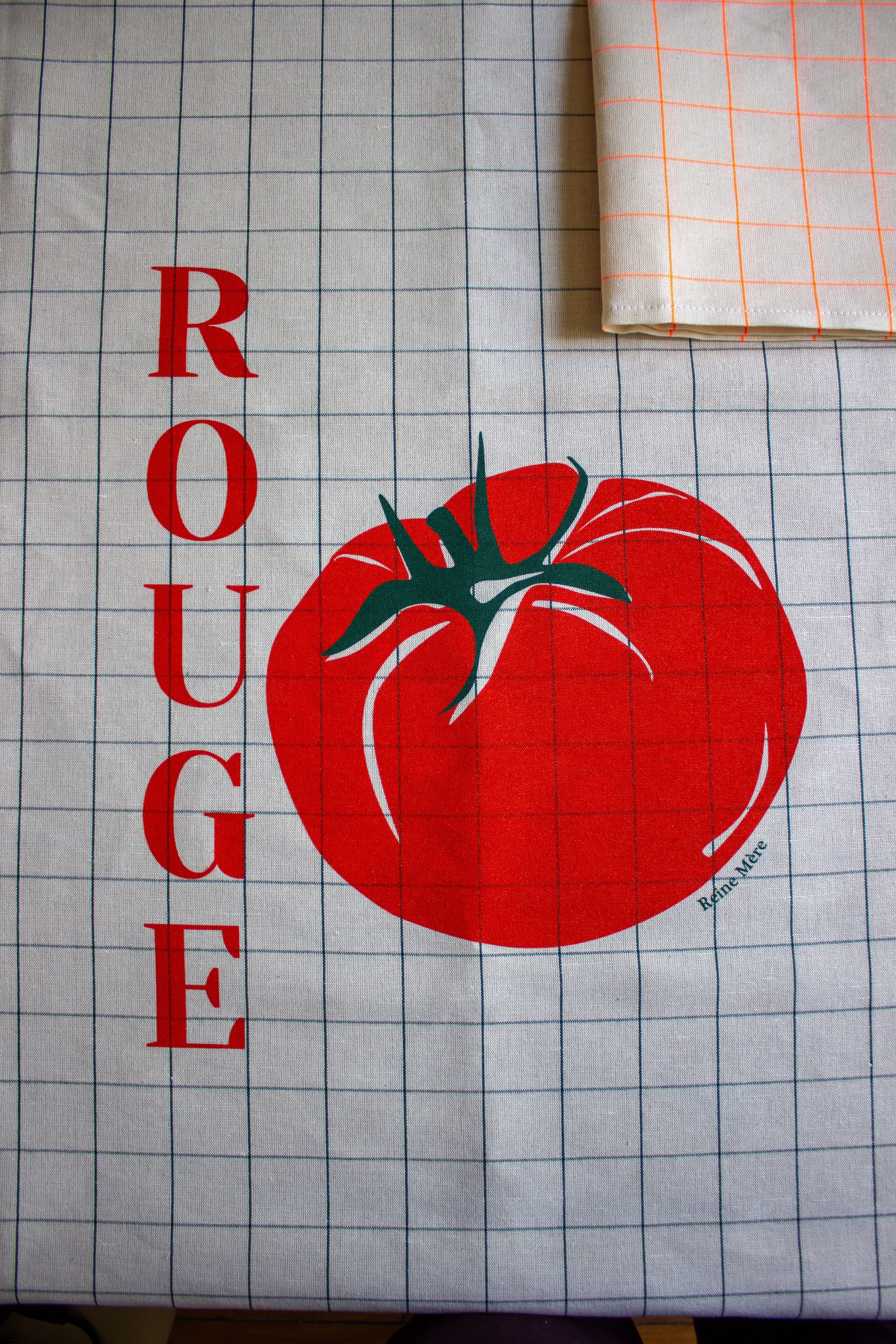 Torchon rouge tomate (made in France) Coton-Lin