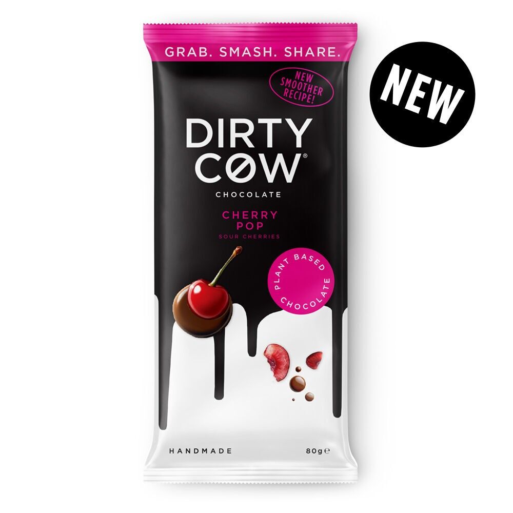 * NUOVO * BARRETTA DI CIOCCOLATO VEGANO A BASE VEGETALE CHERRY POP