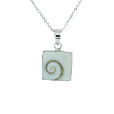 Shivas Eye Square Pendant with 18" Trace Chain and Presentation Box