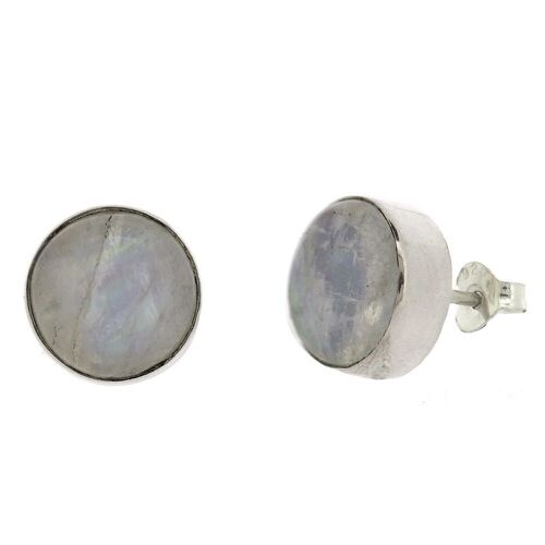 10mm Round Moonstone Stud Earrings with Presentation Box
