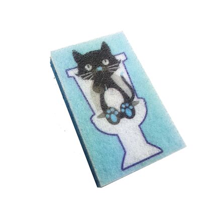 CLEANING SPONGE PM39-CHAT WC BLUE