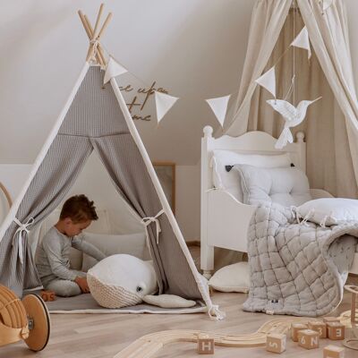 Cream – tipi, children's tent with a floor mat