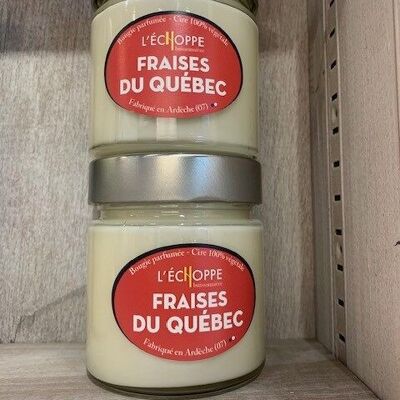 QUEBEC STRAWBERRY SCENTED CANDLE 180 G POT OF 100% VEGETABLE SOYA WAX