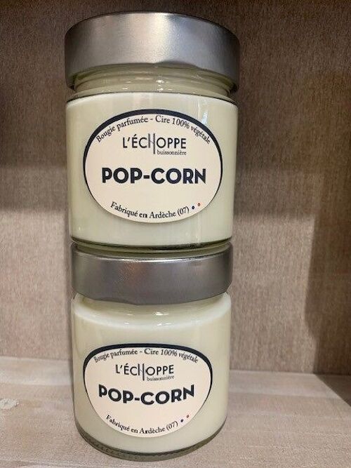 BOUGIE PARFUMEE POP CORN POT 180 G DE CIRE 100 % VEGETALE SOJA