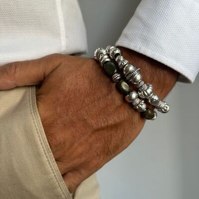 Mens Silver Bracelets, Silver Beaded Bracelets Men, Silver Bracelets, Men's Jewelry, Gift for Him, Made in Greece.