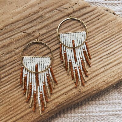 Full moon terracotta earrings