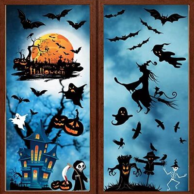Décoration d’Halloween pour enfant Pochettes de Stickers Muraux Réalistes 3D et en couleurs