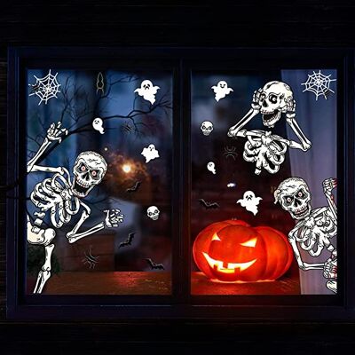 Sticker mural pour halloween squelette