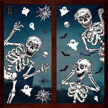 Sticker mural pour halloween squelette 2