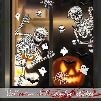 Sticker mural pour halloween squelette 3