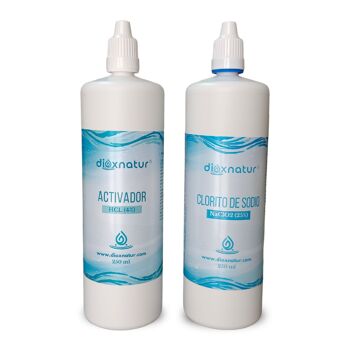 DIOXNATUR® Kit production de dioxyde de chlore 250ml - Désinfectant eau potable - Non adapté à la consommation humaine 1