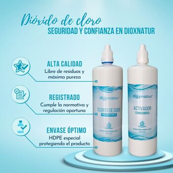 DIOXNATUR® Kit production de dioxyde de chlore 250ml - Désinfectant eau potable - Non adapté à la consommation humaine 6