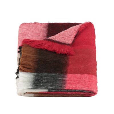 Schal/Schal in den Farben Rot, Schwarz und Natur – Alpakawolle