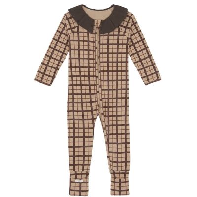 Baby-Pyjama mit Patina-Karomuster und Reißverschluss