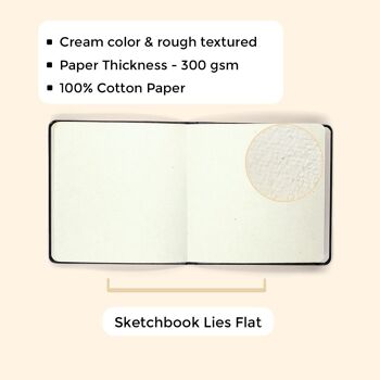 Carnets de croquis - Square Cotton - Papier fait main 100% coton 3