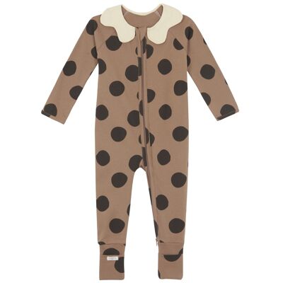 Baby-Pyjama mit Reißverschluss, Kastanienbraun