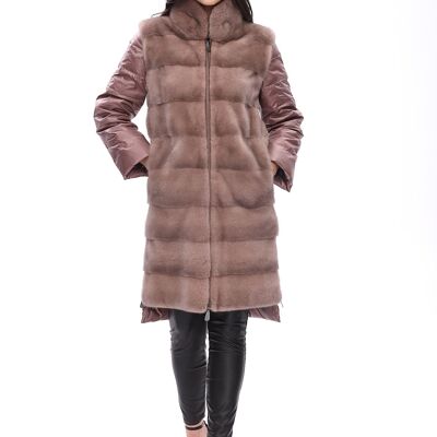 Down coat with mink