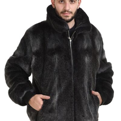 Men's sportive mink jacket