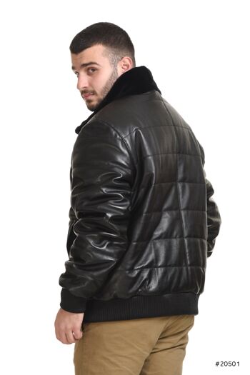 Bomber réversible en vison et cuir pour homme 5