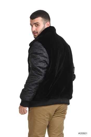 Bomber réversible en vison et cuir pour homme 6