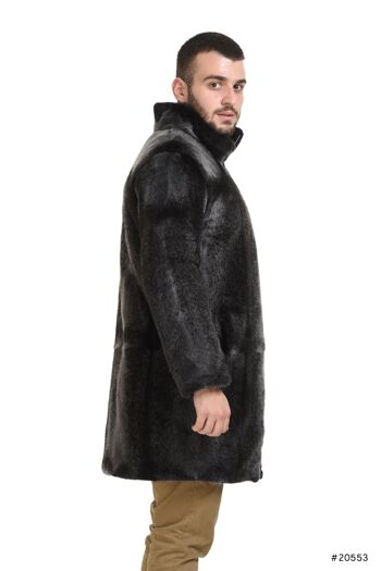 Manteau réversible homme en vison et textile 3