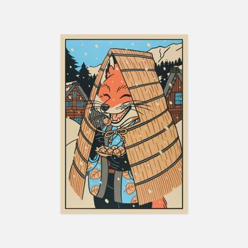 Carte postale "Le renard au mino" - Format A6 1