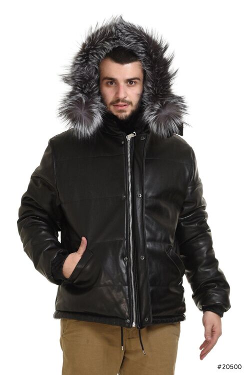 Sportive Men reversible leather and mink jacket