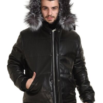 Sportive Men reversible leather and mink jacket