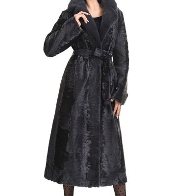 Persian lamb coat with mink English collar