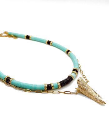 Gaia - Combinaison de deux colliers en perles de sequins & perles plaquées or- Chaîne en acier inoxydable - Fait main - Ravage 1