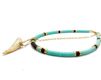 Gaia - Combinaison de deux colliers en perles de sequins & perles plaquées or- Chaîne en acier inoxydable - Fait main - Ravage 3