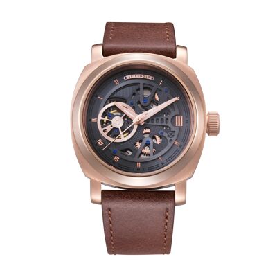 G 9025 RG-CYRG - Automatic men's watch open heart Aries Gold - Genuine leather strap - Sapphire crystal